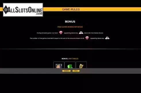 Free games bonus screen