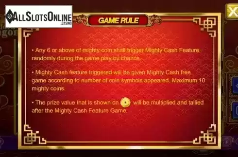 Mighty Cash Feature screen