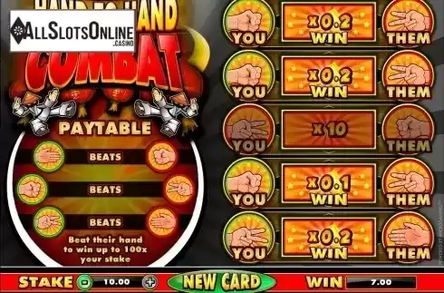 Win screen. Hand to Hand Combat from Microgaming