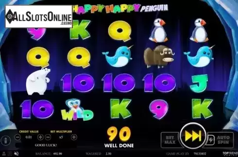 Win Screen 2. Happy Happy Penguin from TOP TREND GAMING