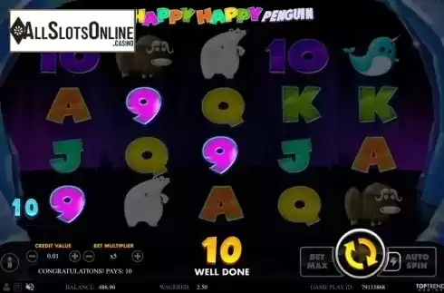 Win Screen 3. Happy Happy Penguin from TOP TREND GAMING
