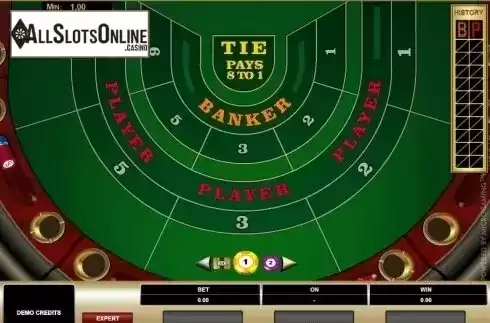 Game Screen 1. High Limit Baccarat (Microgaming) from Microgaming