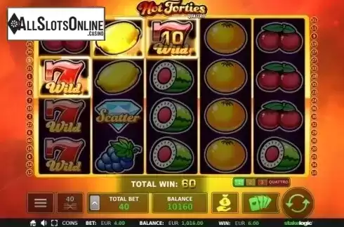 Win Screen 2. Hot Forties Quattro from StakeLogic