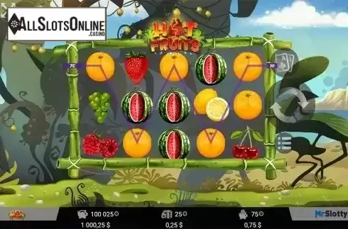 Win screen. Hot Fruits (MrSlotty) from MrSlotty