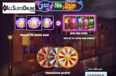 Game features. Jazz of New Orleans from Play'n Go