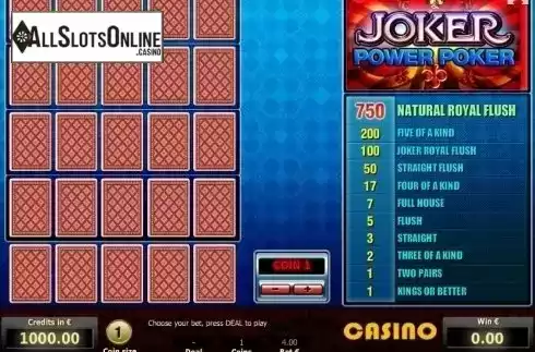 Game Screen 1. Joker 4 Hand Poker from Tom Horn Gaming