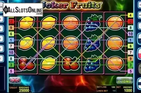 Reels screen. Joker Fruits Deluxe from Novomatic