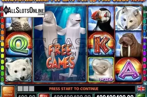 Free spins win. Jolly Beluga Whales from Casino Technology