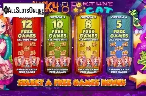Free Spins. Lucky 8 Fortune Cat from Blueprint