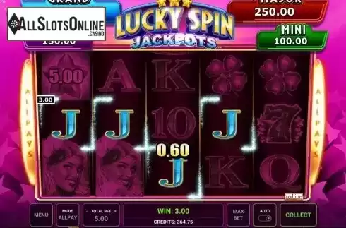 Win Screen 1. Lucky Spin Jackpots from Greentube