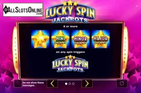 Start Screen. Lucky Spin Jackpots from Greentube