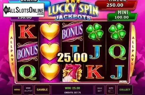 Win Screen 2. Lucky Spin Jackpots from Greentube