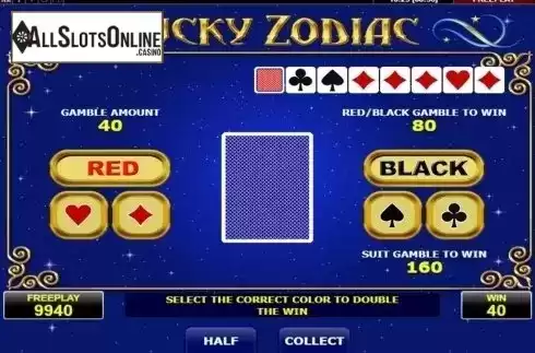 Gamble screen. Lucky Zodiac (Amatic) from Amatic Industries