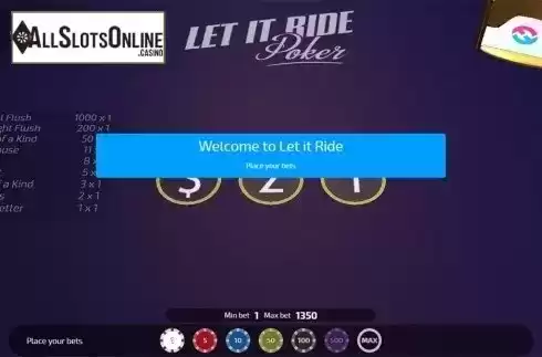 Inro screen. Let It Ride (FunFair) from FunFair
