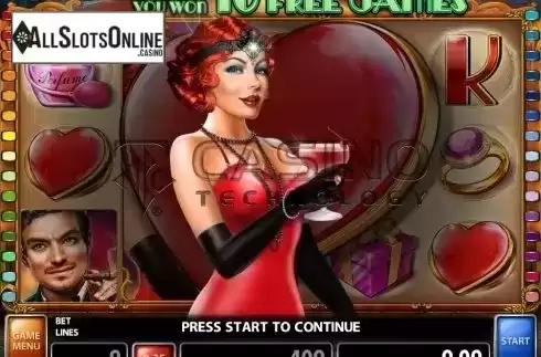 Free Spins screen. Love a Femme Fatale from Casino Technology