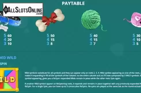 Paytable 2. Puppies and Kittens from Capecod Gaming