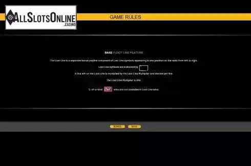 Loot line feature screen