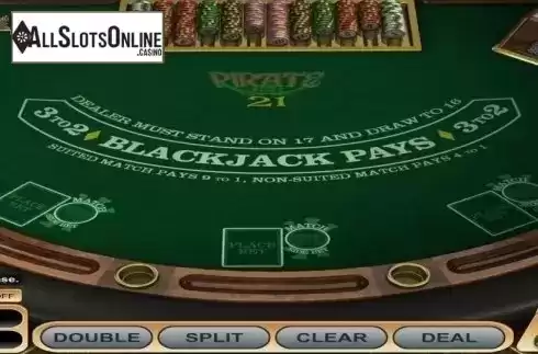 Game Screen. Pirate 21 Blackjack from Betsoft
