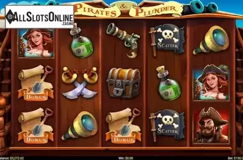 Reels screen. Pirates and Plunder from Mobilots