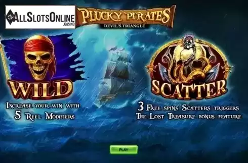 Start Screen. Plucky Pirates Devil's Triangle from Rocksalt Interactive