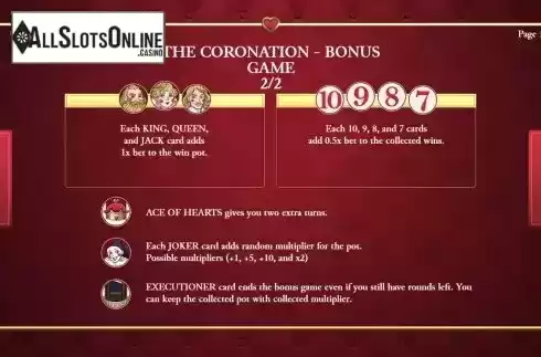 Bonus Game screen 2