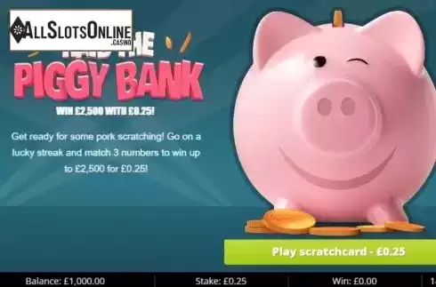 Start Screen. Raid the Piggy Bank from Gluck Games
