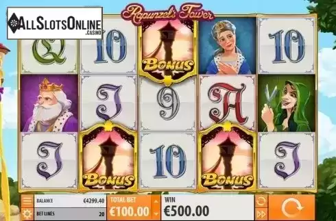 Free Spins screen. Rapunzel's Tower (New) from Quickspin