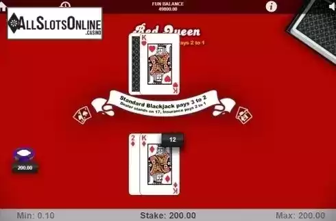 Game Screen 2. Red Queen Blackjack from 1X2gaming