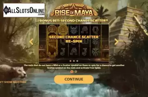 Start Screen. Rise of Maya from NetEnt