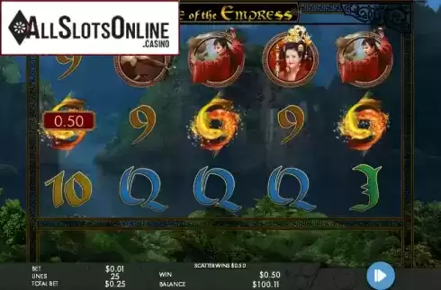 Free Spins screen. Rise of the Empress from Genesis