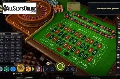 Game Screen 1. Roulette with Track from Playson