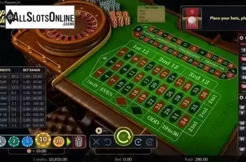 Game Screen 3. Roulette with Track from Playson