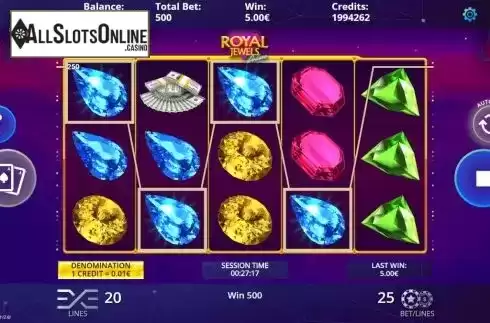 Win screen 2. Royal Jewels Deluxe from DLV
