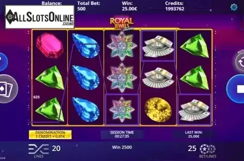 Win screen 3. Royal Jewels Deluxe from DLV