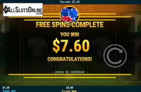Win Free Spins screen