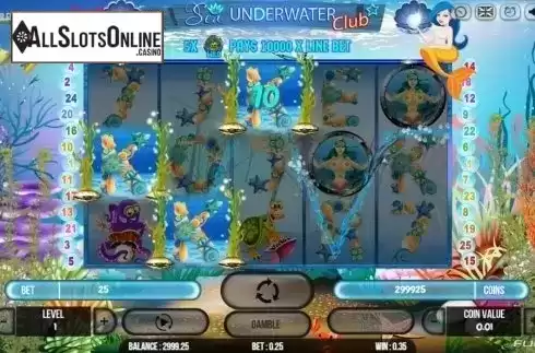 Win screen. Sea Underwater Club from Fugaso
