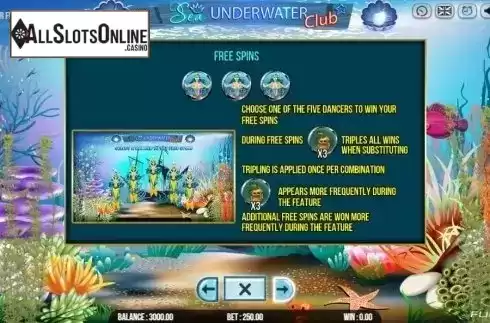 Paytable 3. Sea Underwater Club from Fugaso