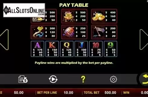 Paytable . Sheng Xiao Chuan Qi from Aspect Gaming