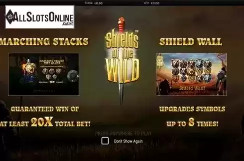 Intro screen. Shields of the Wild from NextGen