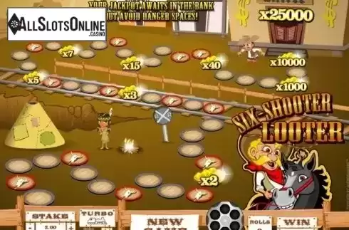 Game Screen. Six Shooter Looter from Microgaming