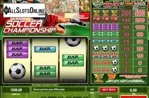 Reel screen. Soccer Championship from Tom Horn Gaming