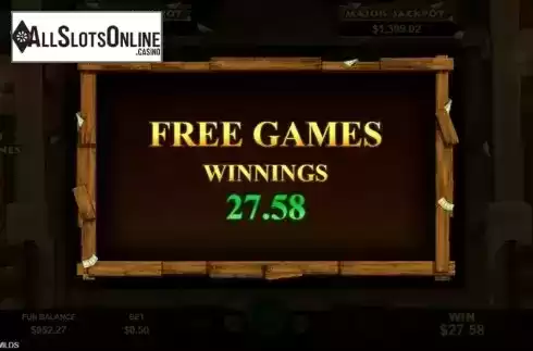 Total Win in Free Spins Screen