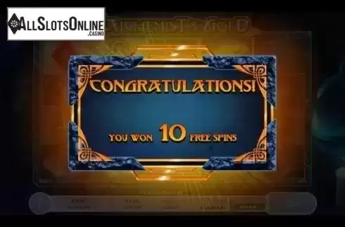 Won free spins. The Alchemist's Gold from 2by2 Gaming