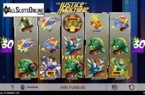 Wild Win screen. The Justice Machine from 1X2gaming