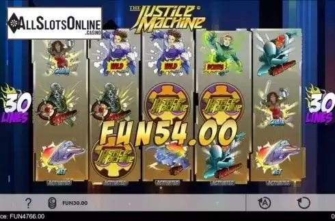 Low Win screen. The Justice Machine from 1X2gaming