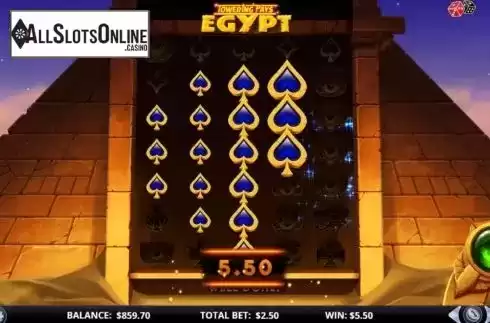 Win Screen 3. Towering Pays Egypt from GamesLab