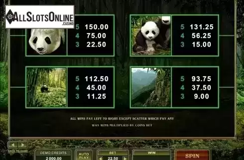 Screen6. Untamed Giant Panda from Microgaming