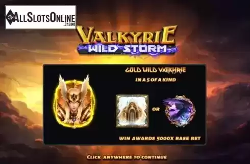 Start Screen. Valkyrie Wild Storm from Boomerang Studios