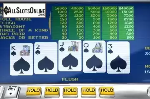 Flush win screen. Video Poker (FunFair) from FunFair