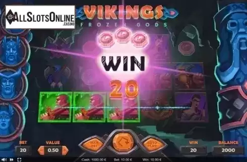 Win Screen. Vikings Frozen Gods from Thunderspin